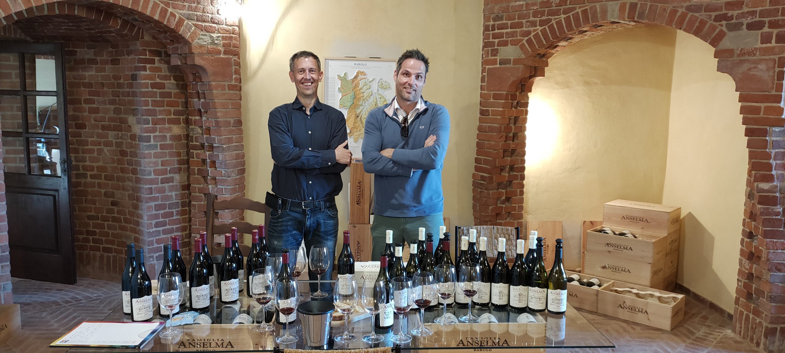 Roger Bissell at Famiglia Anselma with Maurizio Anselma